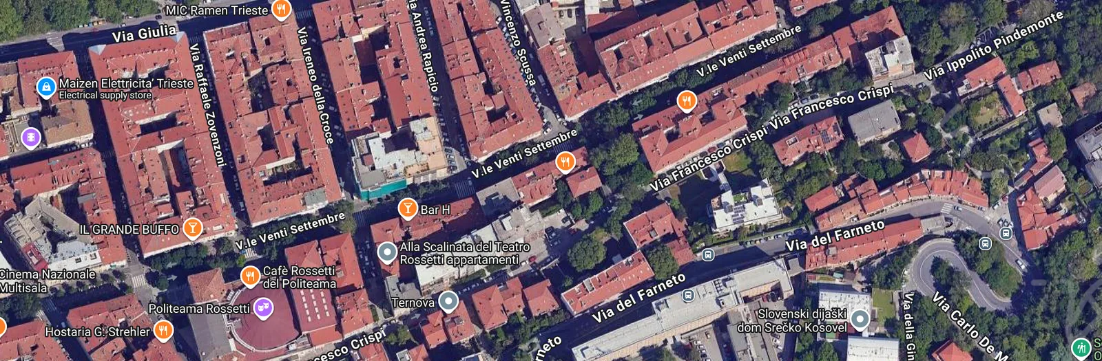 Vista satellitare di Viale XX Settembre 59, 34126 Trieste TS